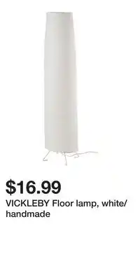 IKEA VICKLEBY Floor lamp, white/handmade offer