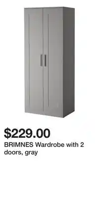 IKEA BRIMNES Wardrobe with 2 doors, gray offer