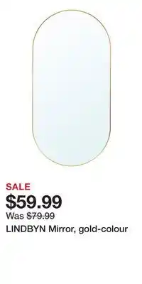 IKEA LINDBYN Mirror, gold-colour offer