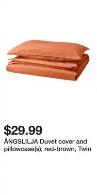 IKEA ÄNGSLILJA Duvet cover and pillowcase(s), red-brown, Twin offer