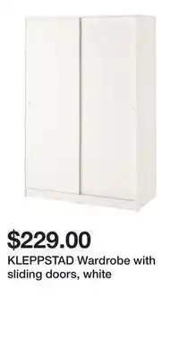 IKEA KLEPPSTAD Wardrobe with sliding doors, white offer