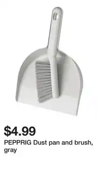 IKEA PEPPRIG Dust pan and brush, gray offer