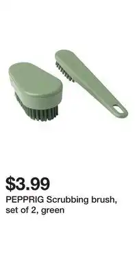 IKEA PEPPRIG Scrubbing brush, set of 2, green offer