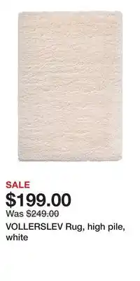 IKEA VOLLERSLEV Rug, high pile, white offer