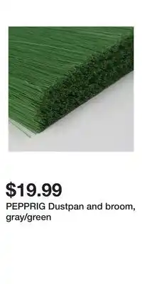 IKEA PEPPRIG Dustpan and broom, gray/green offer