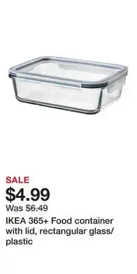 IKEA IKEA 365+ Food container with lid, rectangular glass/plastic offer