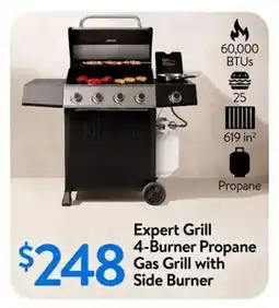 Walmart Expert Grill 4-Burner Propane Gas Grill with Side Burner offer