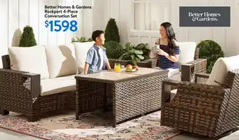 Walmart Better Homes & Gardens Rockport 4-Piece Conversation Set offer