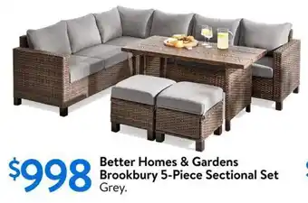 Walmart Better Homes & Gardens Brookbury 5-Piece Sectional Set Grey. offer