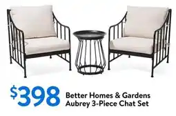 Walmart Better Homes & Gardens Aubrey 3-Piece Chat Set offer