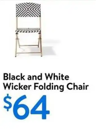 Walmart Black and White Wicker Folding Chair offer