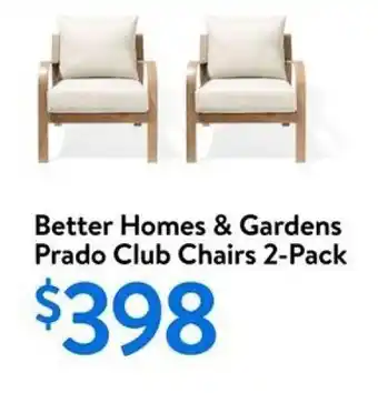 Walmart Better Homes & Gardens Prado Club Chairs 2-Pack offer