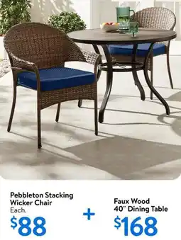 Walmart Pebbleton Stacking Wicker Chair offer