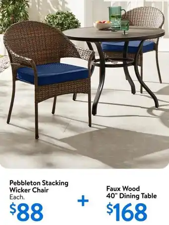 Walmart Pebbleton Stacking Wicker Chair offer