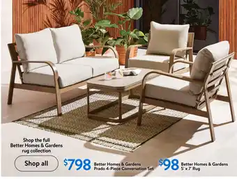 Walmart Better Homes & Gardens Prado 4-Piece Conversation Set offer