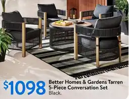 Walmart Better Homes & Gardens Tarren 5-Piece Conversation Set Black. offer