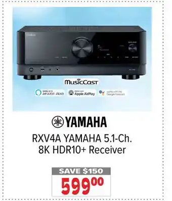 2001 Audio Video RXV4A YAMAHA YAMAHA 5.1-Ch. 8K HDR10+ Receiver offer