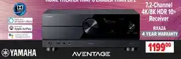 2001 Audio Video RXA2A YAMAHA 7.2-Channel 4K/8K HDR 10+ Receiver offer