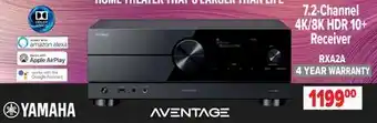 2001 Audio Video RXA2A YAMAHA 7.2-Channel 4K/8K HDR 10+ Receiver offer