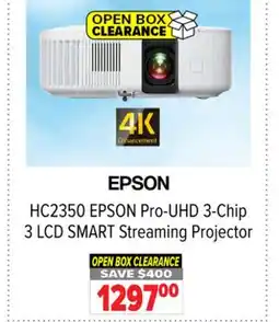 2001 Audio Video HC2350 Pro-UHD 3-Chip 3 LCD SMART Streaming Projector offer