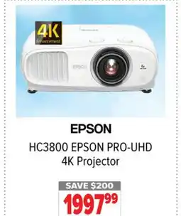 2001 Audio Video HC3800 EPSON PRO-UHD 4K Projector offer