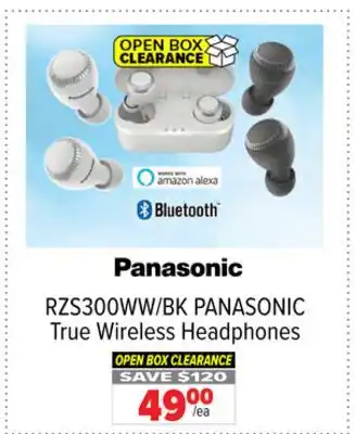 2001 Audio Video RZS300WW/BK PANASONIC True Wireless Headphones offer