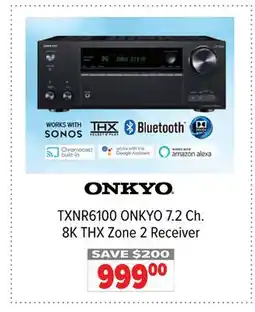 2001 Audio Video TXNR6100 ONKYO 7.2 Ch. 8K THX Zone 2 Receiver offer