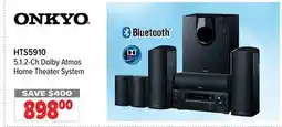 2001 Audio Video HTS5910 Onkyo 5.1. 2-Ch Dolby Atmos Home Theater System offer