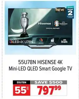 2001 Audio Video 55U78N 55 4K Mini-LED QLED Smart Google TV offer