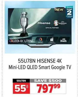 2001 Audio Video 55U78N 55 4K Mini-LED QLED Smart Google TV offer