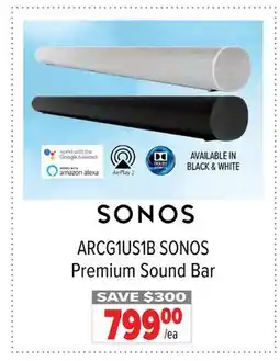 2001 Audio Video ARCG1US1B SONOS Premium Sound Bar offer