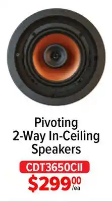 2001 Audio Video CDT3650CII Pivoting 2-Way in-Ceiling Speakers offer