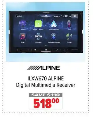 2001 Audio Video ILXW670 ALPINE Digital Multimedia Receiver offer