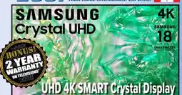 2001 Audio Video UN75DU8000 Samsung 75 Crystal UHD Smart TV offer