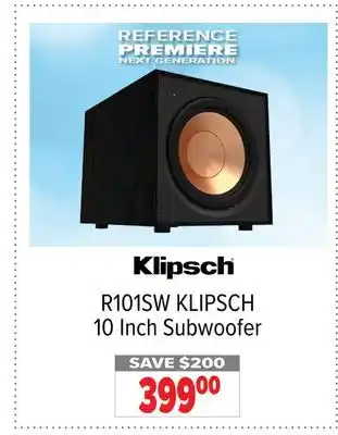 2001 Audio Video R101SW KLIPSCH 10 Inch Subwoofer offer