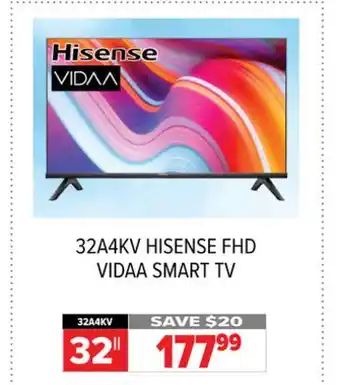 2001 Audio Video 32A4KV 32 HISENSE FHD VIDAA SMART TV offer