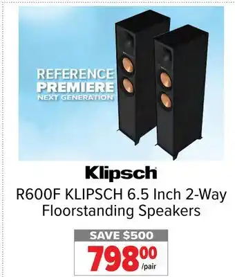 2001 Audio Video R600F KLIPSCH 6.5 Inch 2-Way Floorstanding Speakers offer