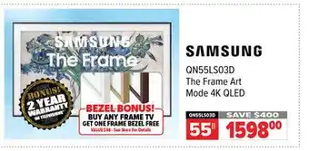 2001 Audio Video QN55LS03D 55 The Frame Art Mode 4K QLED offer