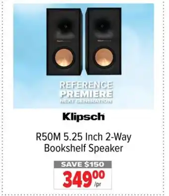 2001 Audio Video R50M Klipsch R50M 5.25 Inch 2-Way Bookshelf Speaker offer