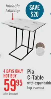 The Brick Pia 18 C-Table with Expandable Top - White Marble offer