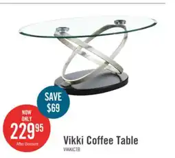 The Brick Vikki 48 Modern Oval Glass Top Coffee Table - Glass with Metal Base offer