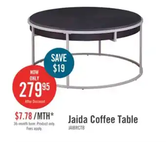 The Brick Jaida 38 Modern Round Coffee Table - Brown with Grey Metal Base offer