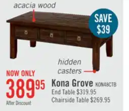 The Brick Konagrove 48 Rustic Coffee Table with Storage - Dark Brown Wood offer