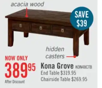 The Brick Konagrove 48 Rustic Coffee Table with Storage - Dark Brown Wood offer