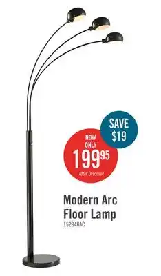 The Brick 72 Modern Black 3-Light Arc Floor Lamp offer