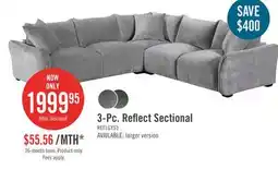 The Brick Reflect 3-Piece Chenille Fabric Sectional with Reversible Back Cushions and Wood Legs - Grey offer