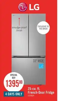 The Brick LG 33 25 Cu. Ft. Smart French-Door Refrigerator with Ice Maker - Stainless Look - LF25S6200V offer