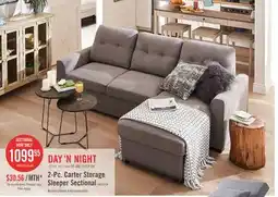 The Brick Carter 2-Piece Right-Facing Linen-Look Fabric Sleeper Sectional with Storage Chaise - Solis Grey offer