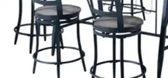 The Brick Lars 7pc Counter-Height Dining Set with Table & 6 Chairs, Metal, Trestle-Base, 69W - Grey/Black offer