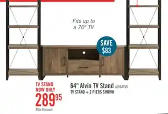 The Brick Alvin 64 Modern TV Stand with Storage and Cable Management for TVs up to 70- Hazelnut offer